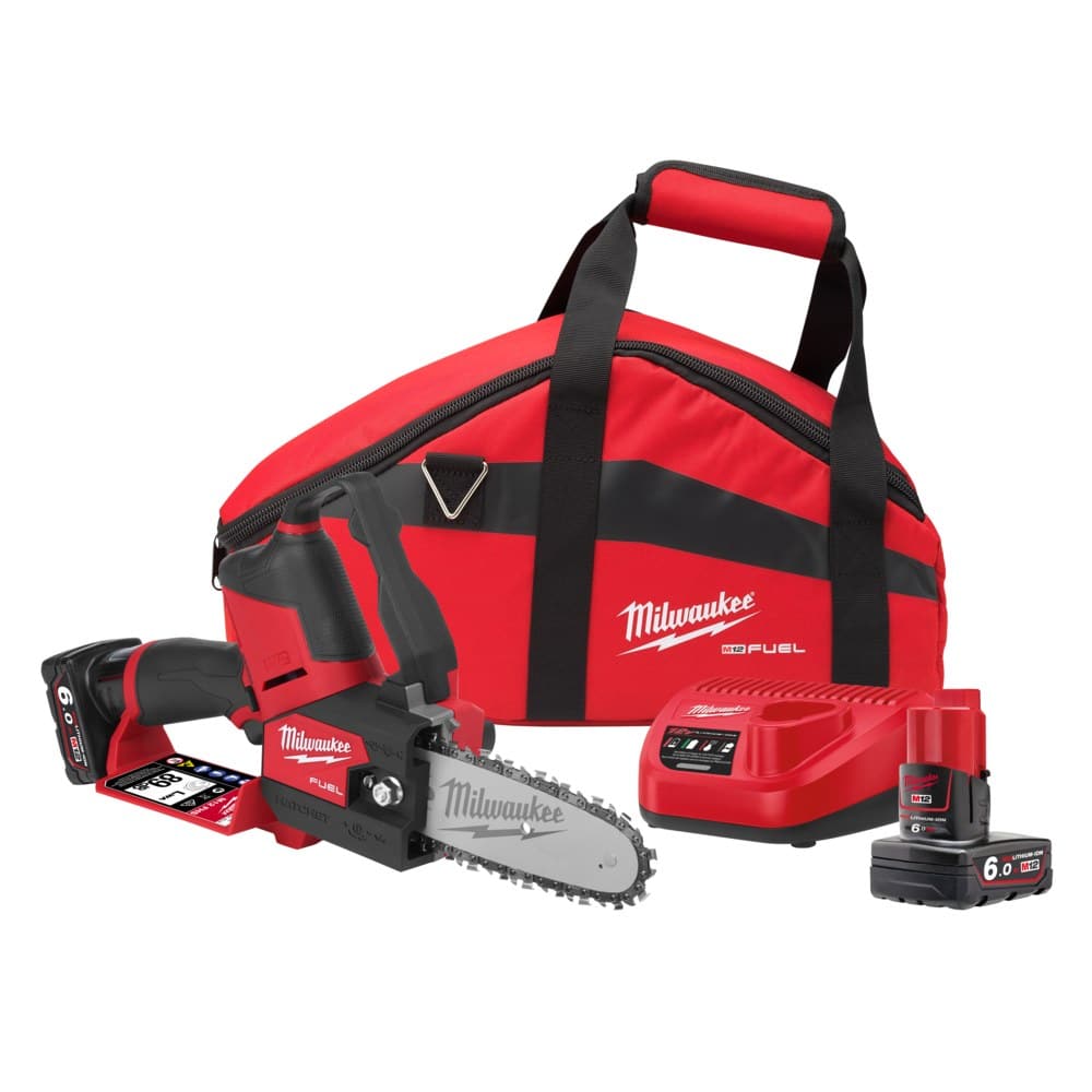 Milwaukee M12FHS-602B 12V 6.0Ah 152mm (6”) Cordless FUEL Hatchet Pruning Chainsaw Combo Kit