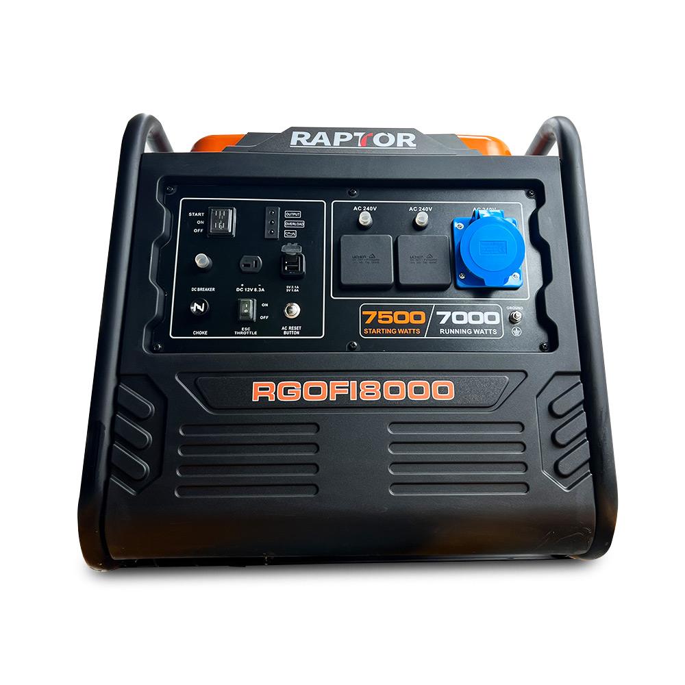 Raptor RGOFI8000 7500W 419cc 4-Stroke Petrol Open Frame Petrol Inverter Generator