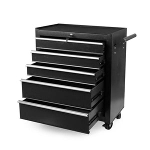 5-Drawer Tool Storage Trolley Cart - Heavy Duty Garage Cabinet Organizer with Lockable Wheels