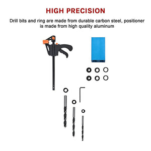 14X Pocket Hole Jig Kit Woodworking Drill Hole Locator Craft Carpenters + F Clip