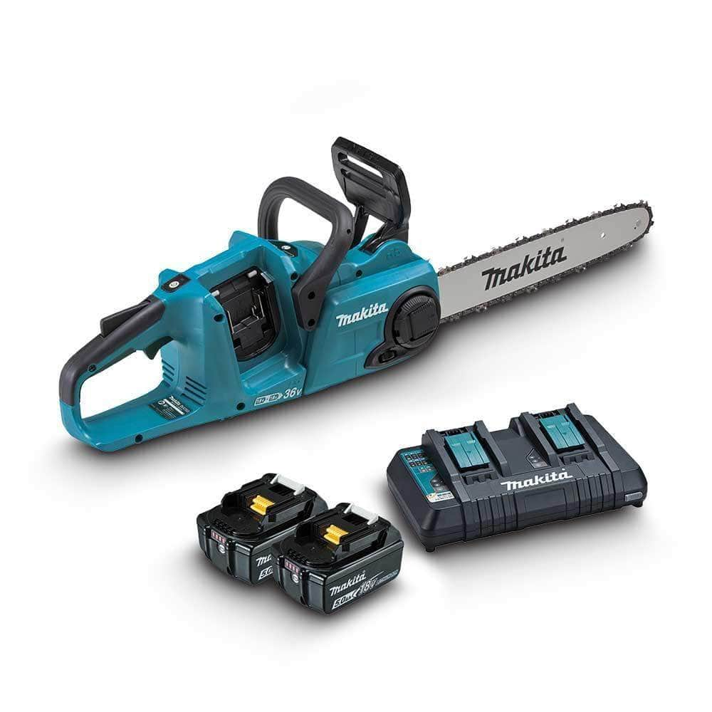 Makita DUC353PT2 36V (18Vx2) 5.0Ah 350mm (14") Cordless Brushless Chainsaw Kit