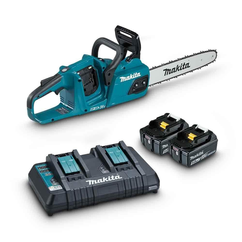 Makita DUC355PT2 36V (18Vx2) 5.0Ah 350mm (14") Cordless Brushless Chainsaw Kit