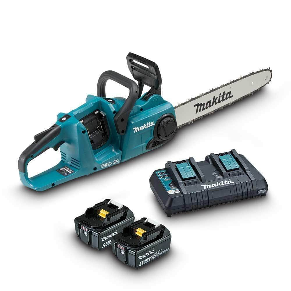 Makita DUC400PT2 36V (18Vx2) 5.0Ah 400mm (16") Cordless Brushless Chainsaw Kit