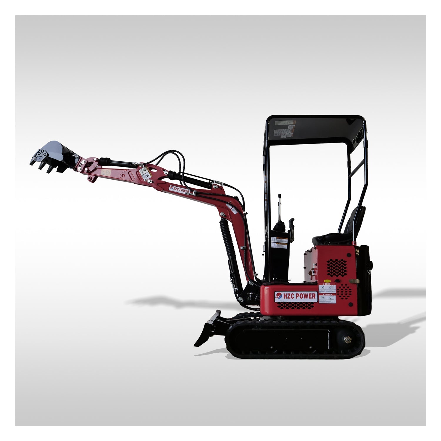 HZC Mini Excavator 1 Tone 14HP Petrol Swing Boom & Adjustable Track(BKB851K)