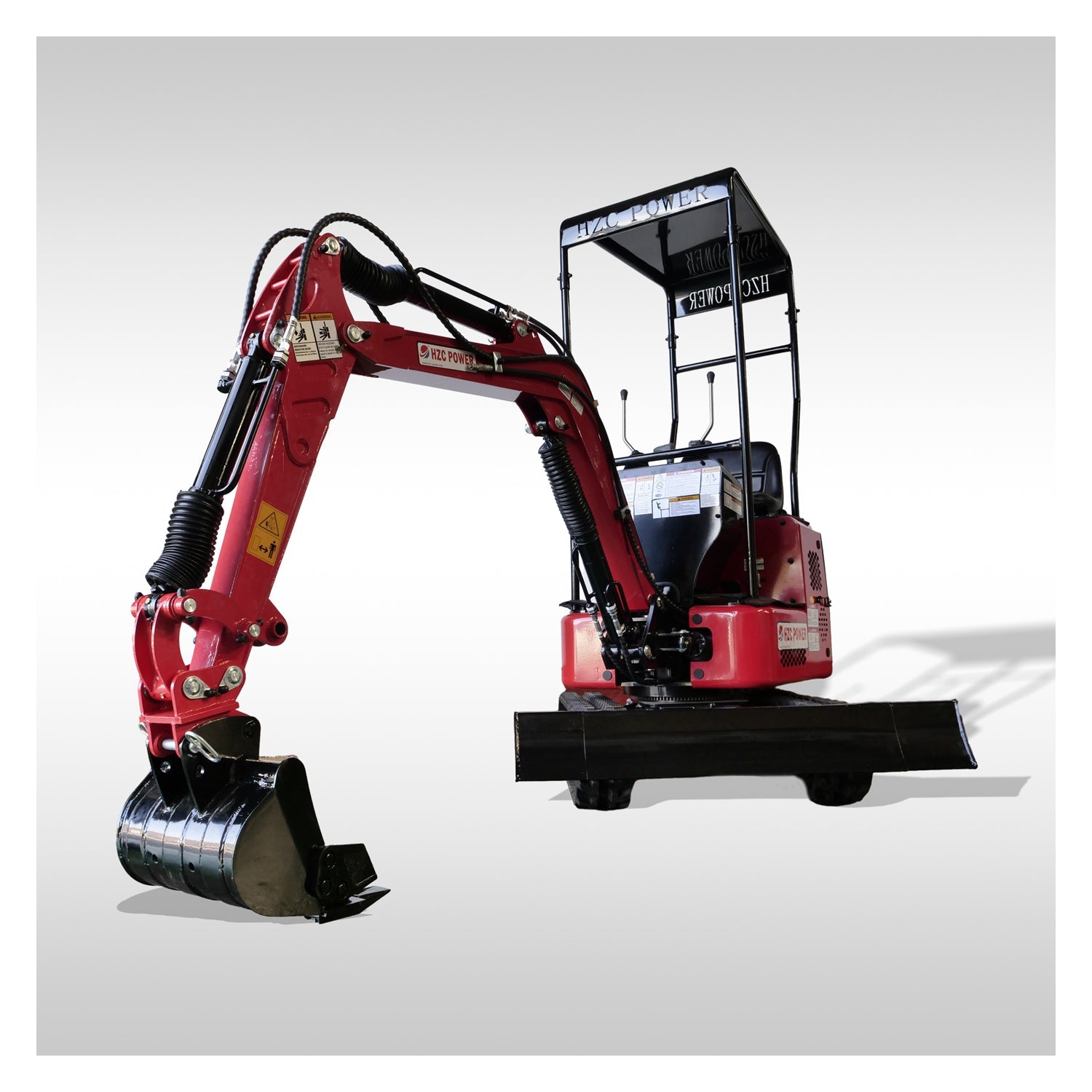 HZC Mini Excavator 1 Tone 14HP Petrol Swing Boom & Adjustable Track(BKB851K)